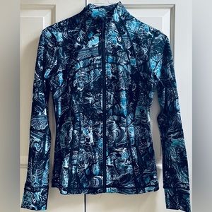 LN!🍒LULULEMON sz 10 DEFINE JACKET ETERNAL WAVE STARLIGHT Black/Blue/White *NULU